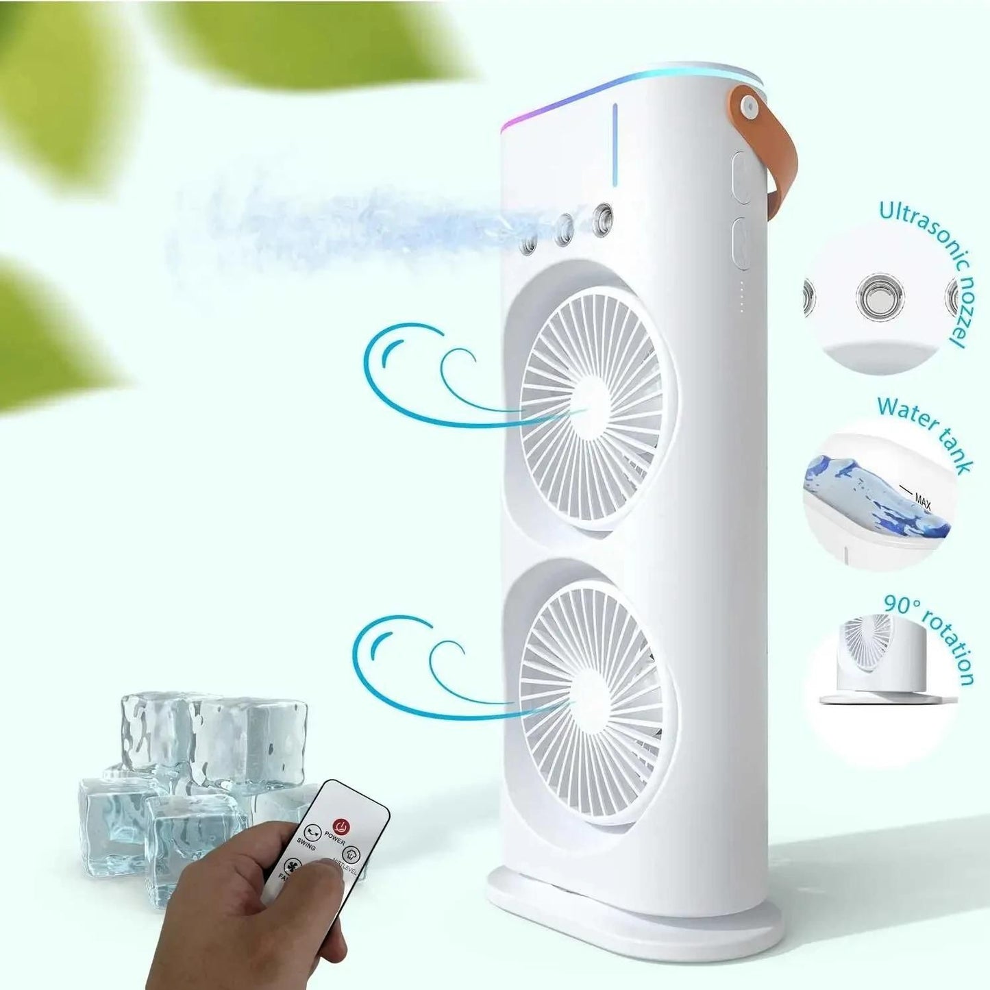 Double Head Spray Desktop Fan Space Cooler Humidifier